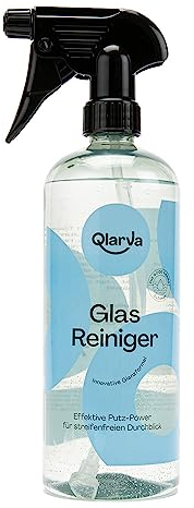 QLARVA Glasreiniger - Die ultimative Lösung für strahlende Sauberkeit - Ideal für Spiegel, Fenster, Hochglanz-Oberflächen - Mühelose Entfernung von Schmutz
