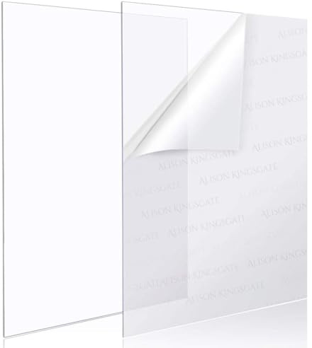 Alison Kingsgate 100x70CM11 1mm Clear Perspex Sheet for Picture Frames | Polycarbonate Plexiglass Clear Sheet, Cut to Size for DIY Craft, Art Projects, Painting Displays