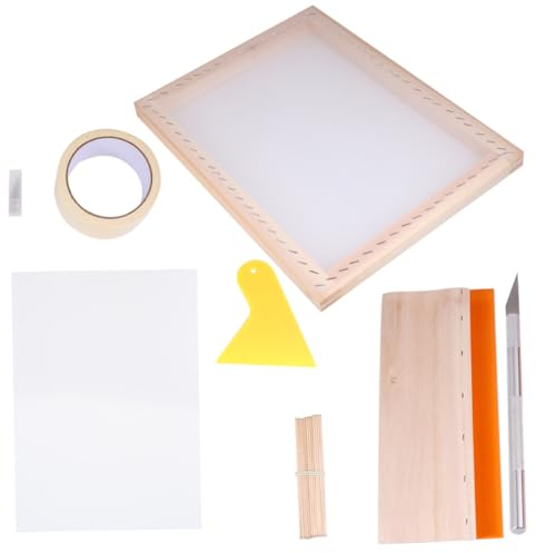 STOBOK T-Werkzeug 1 Satz DIY-Druckwerkzeuge Druckrahmen aus Holz vertrauenswürdiges Werkzeug Inkjet-Transparentfolie Siebdruck-Kit Drucken Segeltuch Startprogramm Suite Shirt Bambus