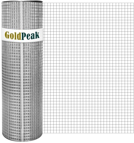 GoldPeak Hardware Cloth 1/4 inch 24 inch x 50 Foot 23 Gauge, Hot-dip Galvanized After Welding, Wire Fence Roll Chicken Coop Wire Fencing Rat Wire Aviary Wire Rodent Wire Mesh Roll