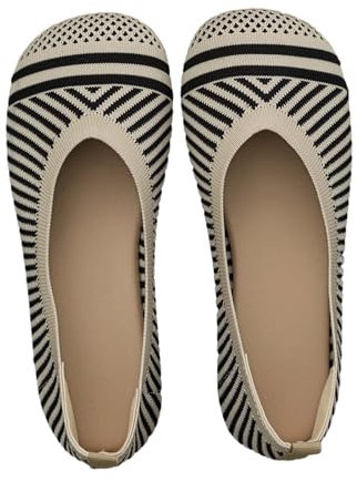 Genérico Barefoot NiñA Zapatillas Ortopedicas Mujer Mujer Zapatos casuales de y transpirables de punto para mujer, zapatillas de deporte de tela de malla a Zapato Seguridad Zapatos (Beige, 39)