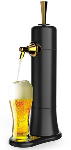 Beer Dispenser Tap - Portable Keg Machine with High Frequency Vibration & Cooling Function to Convert Cans/Bottles into Draft - Enjoy Fresh Draft Beer Anytime