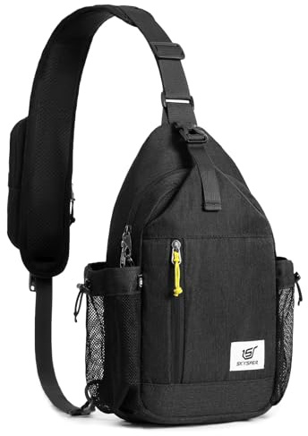 SKYSPER Sling Bag Anti-Theft Crossbody Bag RFID Travel Cross Body Shoulder Sling Backpack(Black)