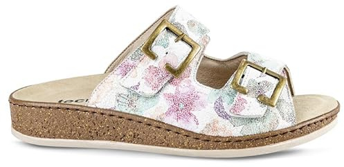 EXTRO STYLE - Ciabatte Ortopediche Donna Tecnica Adele - Traspiranti, Antibatteriche e Ipoallergeniche - Sandali con Plantare Estraibile e Suola Antiscivolo - Made in Italy - (Fiori, 37)