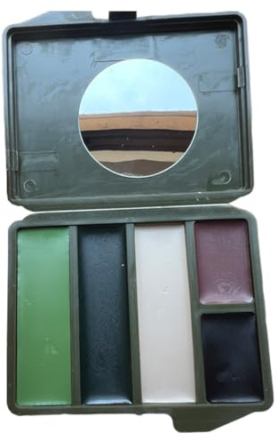 Militär kamouflage - Sminkkit Kamouflage - Ansiktsfärg 3 Färger | Vattentät Dölja Makeup, 5 färger, Svettbeständig Jakt, Airsoft, Militai