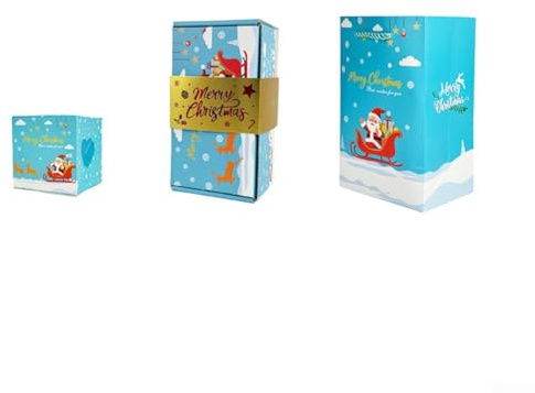 Jotekonoby Boîte surprise avec confettis explosifs | Boîte surprise de Noël pour argent liquide et petite taille | Récipient surprise d'anniversaire facile à assembler, célébration festive (1)