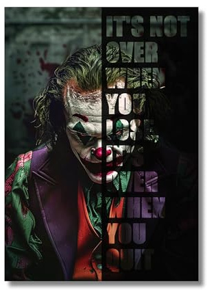CLEAN SPORTS Poster Joker Mindset – Its Not Over – Immagine motivazionale per messa a fuoco, successo e disciplina in ufficio o homegym (DinA1)