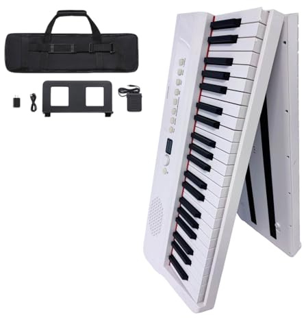 Ultratunt Keyboard Kompakt Digitalpiano Keyboard Med 128 Rytmer 128 Klanger Pedal Digitalpiano Lättvikt, För Barn Piano För Träning Hemma(White)