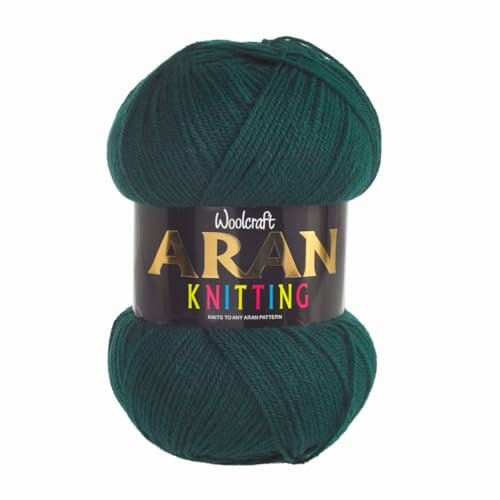 Aran 400g with Wool,Woolcraft Yarn, 30 Colour's (Bottle Green 817)
