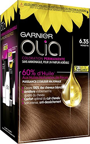Garnier - Olia - Coloration Permanente à l’Huile Sans Ammoniaque Châtain - 6.35 Noisette