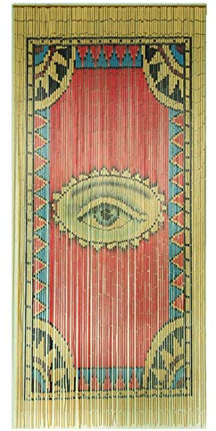 TACHILC The Eye - Cortina de Cuentas de bambú para Puerta, Cortina Bohemia con Cuentas para armarios, decoración de Cuentas de Puerta, Cuentas de bambú para Puertas, 35.5 x 78 Pulgadas