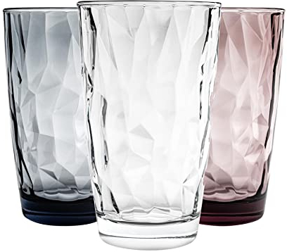 Bormioli Rocco Diamond Highball -Brille - 470ml - 3 Farben - Pack Von 6