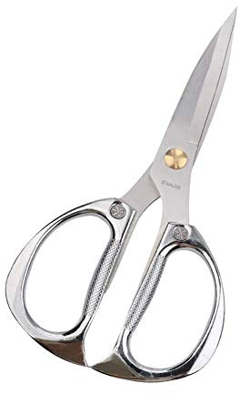 Multi-purpose Kitchen Shears Scissors, Heavy Duty Stainless Steel Scissors with Strong Straight Edge Snips (Silver)