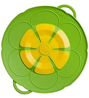 Kochblume,Juego de protección para ollas y sartenes, tapa para microondas, protección contra salpicaduras y accesorio para cocinar al vapor con funda con cremallera en caja rosa, S,Topfgröße 14-18cm