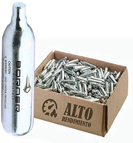 BORNER - Bottiglie di CO2 ad alte prestazioni | Cartucce d'aria compressa con carichi da 12 g per armi Airsoft o pistole a piombo (50 bottiglie)