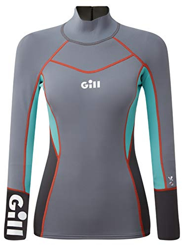 Gill para Mujer Zenlite 1.5mm Flatlock Traje de Neopreno Top - Gris Acero - Warm térmica de Calor Capa Capas UV Sun Protection