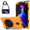 Blllue Case for Samsung Galaxy Tab Active5(SM-X300)/Active3(SM-T570), 360 Degree Swivel Kickstand Hand Shoulder Strap Shockproof Rugged Protective Case, Orange