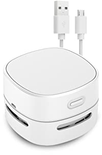 WANGCL Aspiradora de Mano pequeña Aspiradora de Escritorio Recargable por USB para Escritorio Hogar Oficina y automóvil (Blanco)