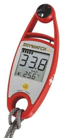 Skywatch - Medidor de anemómetro de mano para temperatura del aire (bandera suiza)