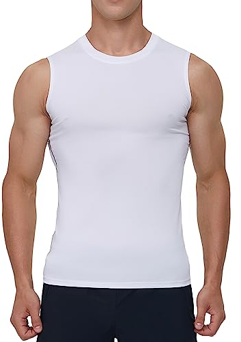 Smatstyle Kompressionsshirt Shirt Herren Ärmelloses Laufshirt,Tanktop atmungsaktives elastisches Quick Dry Funktionsshirts Baselayer Sports Fitness