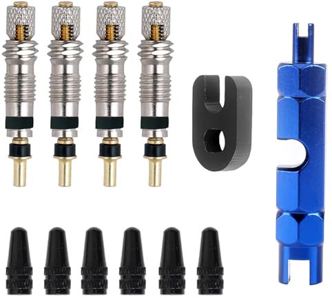 12 Stück Fahrradventil Adapter Set, Ventilschlüssel für Französisches Ventil Fahrrad zur Fahrradreparatur Ventilkern Schlauchloses MTB-Ventil für Fahrradreparatur Unverzichtbares Kit für Radfahrer