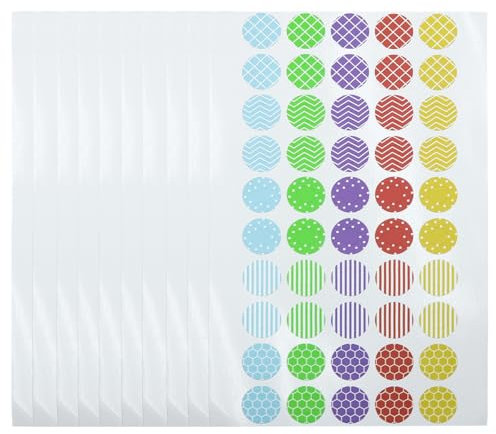 ANCLLO étiquettes de Renfort de Trou de Papier à Feuilles Mobiles Multicolores Arc-en-Ciel Autocollants Ronds Protecteur de Perforation Auto-adhésif