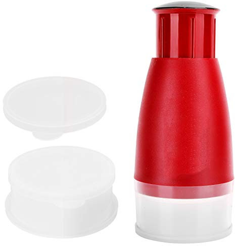 Baxnore Plastic Stainless Steel Food Chopper, Hand Garlic Chopper, Hand Press Chopper, Removable Garlic Chopper with 2pcs Plastic Box for Kitchen (Red)