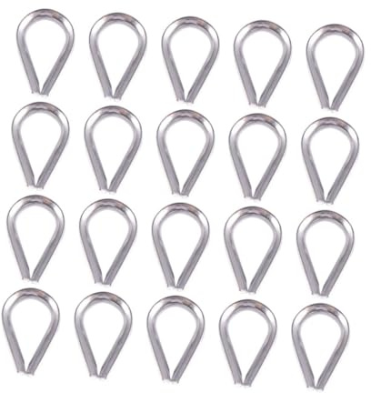CIYODO 20pièces Lot De Cosses Acier Inoxydable Anneau Forme De Cœur Accessoire Pour Câble De Centre Commercial