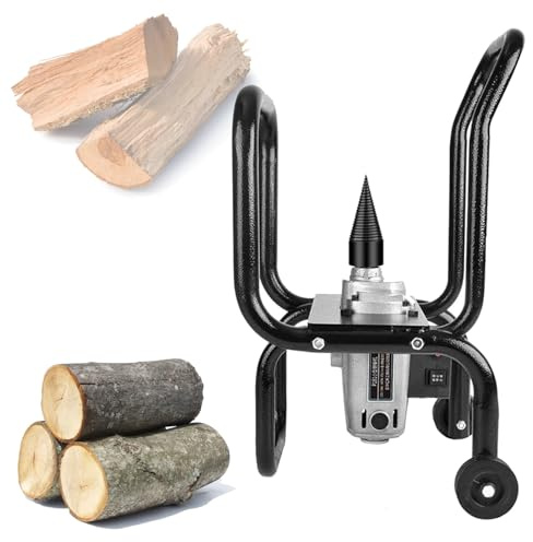 YCNLYSSR Cortadora de leña eléctrica Totalmente automática, cortadora de leña portátil de 1800 W para chimeneas y fogatas, rotación hacia adelante y hacia atrás.