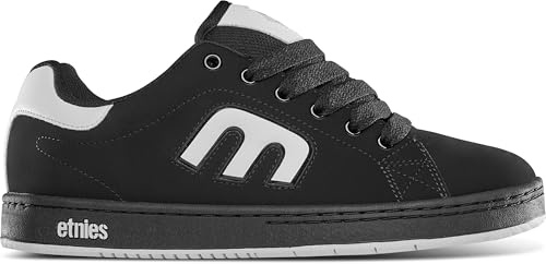 etnies Callicut – Estilo skate heritage, look abultado, vibra chunky de los 90, cupsole reforzada, sensación acolchada, zapatillas para cada día Black/White/Black 8
