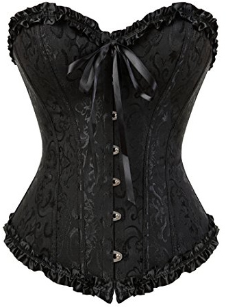 Kranchungel Corset Tops for Women: Renaissance Corset - Vintage Shapewear Bustier for Halloween Costume,Pirate & Themed Party Medium Black