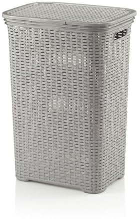 Kela Badezimmer Wäschekorb, Kunststoff, Grau, 44 mm X 34 mm X 60 mm
