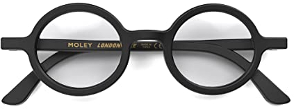 LONDON MOLE Occhiali | Occhiali da lettura Moley | Occhiali rotondi | Fantastici lettori | Occhiali da lettura alla moda | Uomo Donna Unisex | Nero opaco | + 1,5 ingrandimento