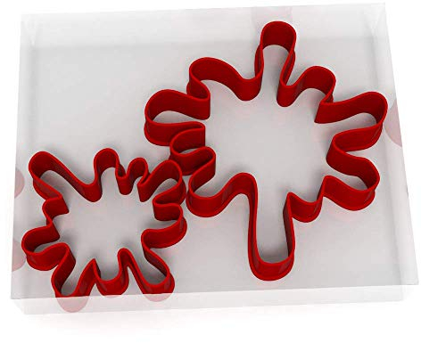Custom Cutters Paint Splat Shape Cutters | MINI/Small Plastic Cutter for Baking, Fondant, Clay, Pastry, Icing, Jewellery (3CM + 5CM)