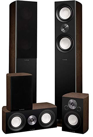 Fluance Reference Surround Sound Home Theater 5.0 Channel Speaker System Including 3-Way Floorstanding Floorstanding Towers, Center Channel, and Rear Surround Speakers - Walnut (XL8HTBW)