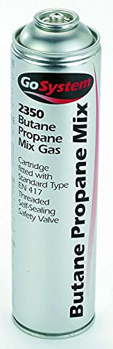 GoSystem 2350 Butane Propane 70:30 Mix Gas Cartridge 350g 631ml Gas Canister for Camping Stove, Blowtorch, BBQ, Gas Weed Burner (2)