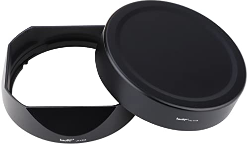 Haoge LH-X33B Bajonett-Streulichtblende aus Metall für Fujifilm XF 16-50mm F2.8-4.8 R LM WR Fuji XF 33mm F1.4 R LM WR,XF23mm F1.4 R LM WR Objektiv, Fujinon XF33mm/F1.4 Streulichtblende mit Metallkappe