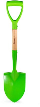 Bigjigs Toys Kurzer Gartenspaten mit Griff, Gartengerät für Kinder mit Schaufel