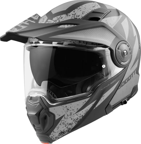 Bogotto FG-102 Safari Enduro hjälm i glasfiber, schwarz matt/grau, XL