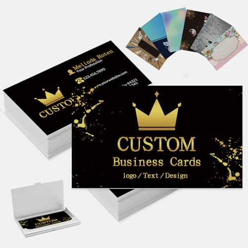 Tarjetas de visita personalizadas con logotipo, foto personalizable, 1000, 500, 200, 100, doble cara, imprimibles, impermeables, para pequeñas empresas