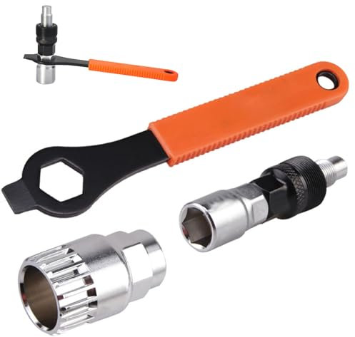 Helweet Extracteur de Manivelle de Vélo, Extracteur de Manivelle de Pédalier, Outil Réparation de Vélo, Démonte Pédalier VTT, Équipement pour Le Cyclisme en Plein Air, 3 Pièces