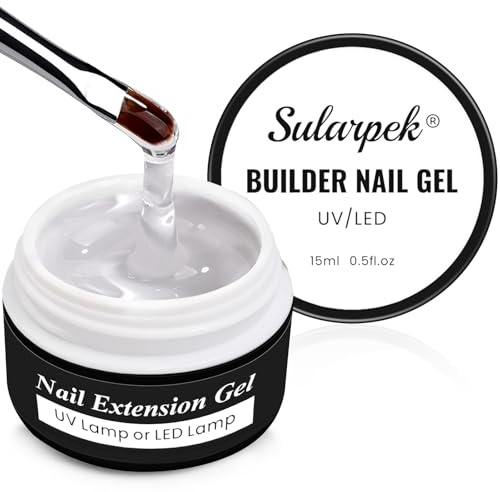 Sularpek 15 ML Gel Nnägel, Aufbaugel für Gelnägel, Acrylgel für Nägel, UV Nagellack für Nägel Reparatur, Verstärkungsverlängerung für Nagelstudio(Clear)