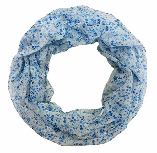 Jeamis Blommor siden loop gradient vår rund halsduk unisex sommar höst lätt halsduk stola silke blomma kamomill, blå, 160 x 48 cm