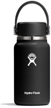 Hydro Flask – Micro Hydro 200 ml – Leakproof, Insulated Mini Flask – Keeps Drinks Cold & Hot Up to 7 Hrs – Compact & Durable - Black
