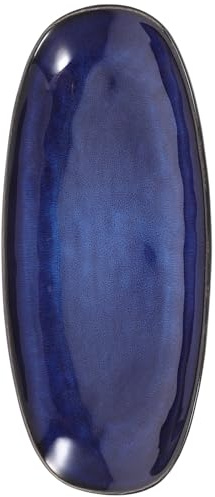 Generico Vassoio da Portata in Ceramica Blu per Sushi e Pesce, Piatto Multifunzione Elegante e Resistente, per Uso Quotidiano e Feste