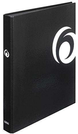 herlitz Ordner maX.file Fresh Colour, A4, 25 mm Füllhöhe, Schwarz, 2 Ring-Kombi-Mechanik, mit schützender Glanzfolie