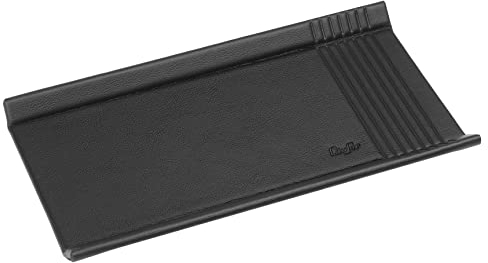 Läufer 31076 La Linea Federschale, naturgenarbtes Rindsleder, schwarz, Handgefertigt aus Echtleder in Deutschland, Stiftablage aus Leder