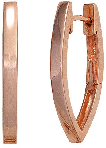 Jobo Damen-Creolen aus 925 Sterling Silber rosegold vergoldet Spitz Oval