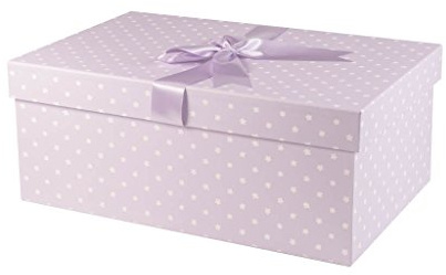 Grande scatola per abiti da sposa fatta a mano, 75 cm x 50 cm x 30 cm per abiti da sposa, per proteggere, conservare, prevenire l'ingiallimento, SIMPLE FLOWERS LILAC