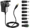 Universal AC to DC Adapter Charger 5V 2A Power Supply Adapter with 8 DC Connector Multi Plug Adaptor for Household Electronic Devices Led Strip Light Box Router LCD CCTV Cameras Android TV Box Speaker
